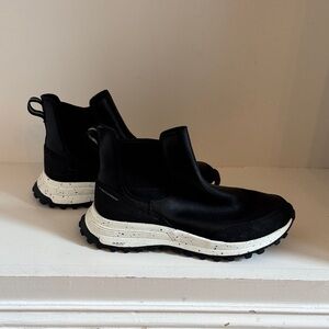 Clarks Black and White Ankle Boots
